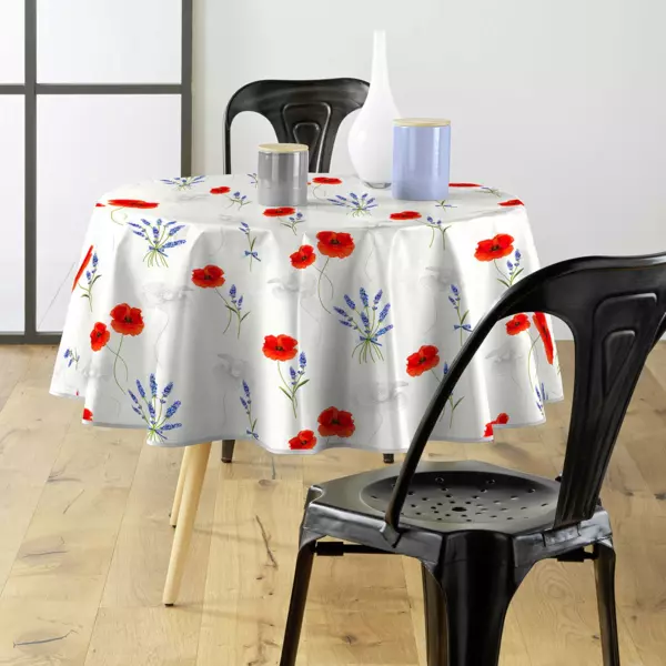 Mantel redondo PVC (D160 cm) Sisteron Rojo