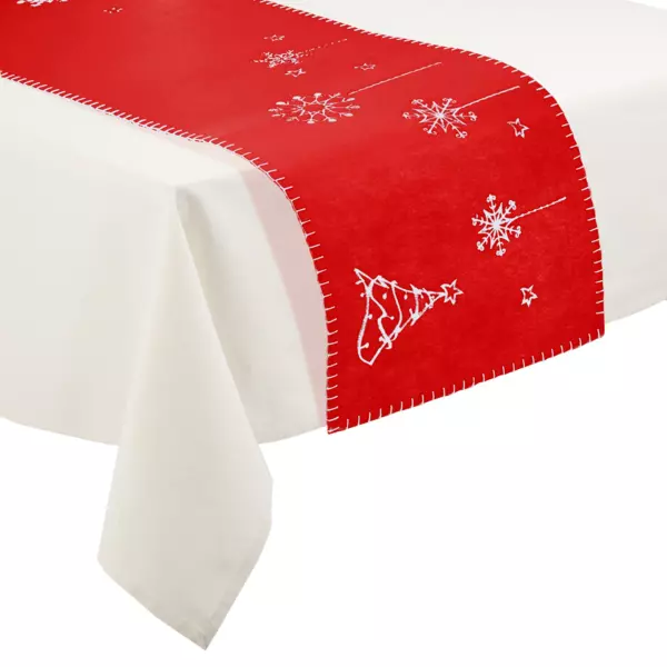 Chemin de table Noël (120 x 30 cm) Étoile Rouge