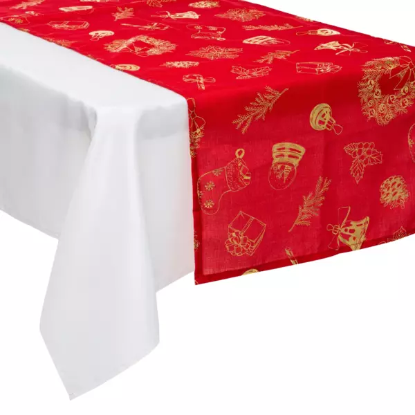 Camino de mesa Motifs dorés Rojo