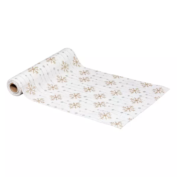 Tischlufer Schneeflocken Wei