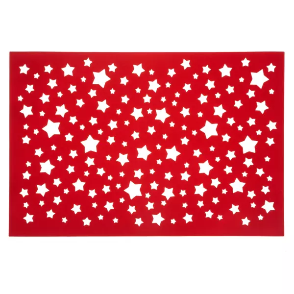 Mantel individual Estrellas caladas Rojo