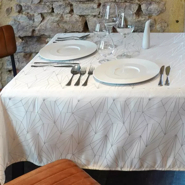 Nappe de No�l rectangulaire (145 x 300 cm) Facette Blanc