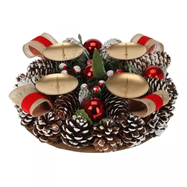 Tafelstukje met dennenappels