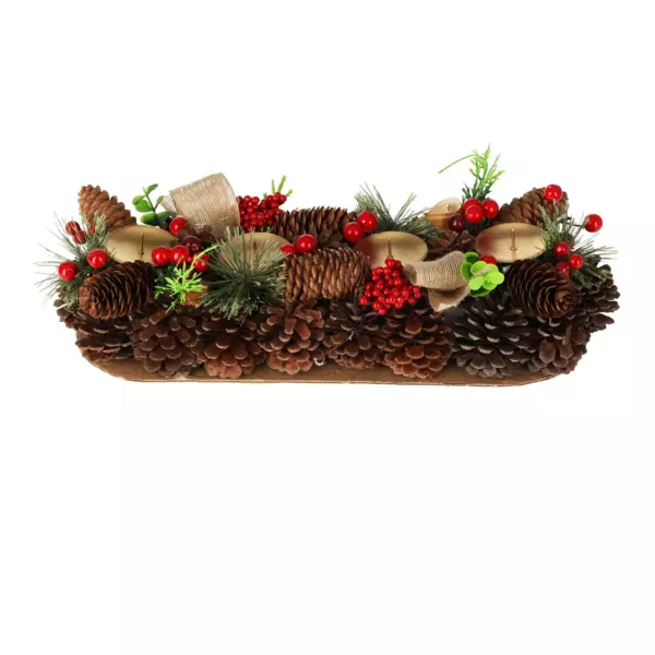 Borddekoration med 4 lys (41 cm) Julefest