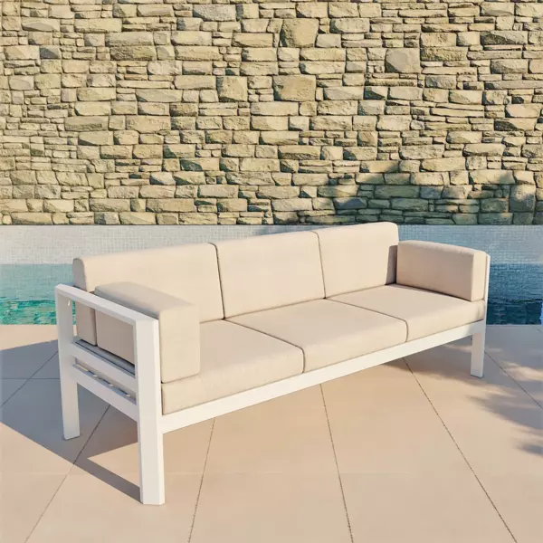 Divano da giardino 3 posti Ostara - Bianco