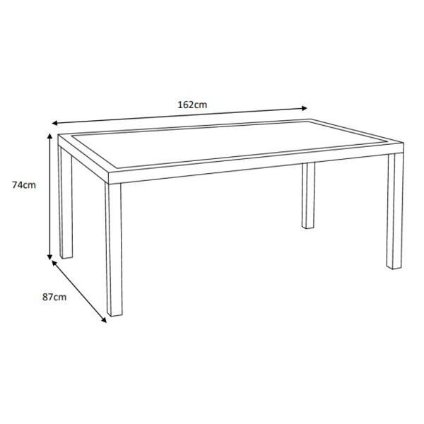 Table de jardin 6 places Aluminium/CÃ©ramique Torano (162 x 87 cm) - Gris anthracite/Blanc 7