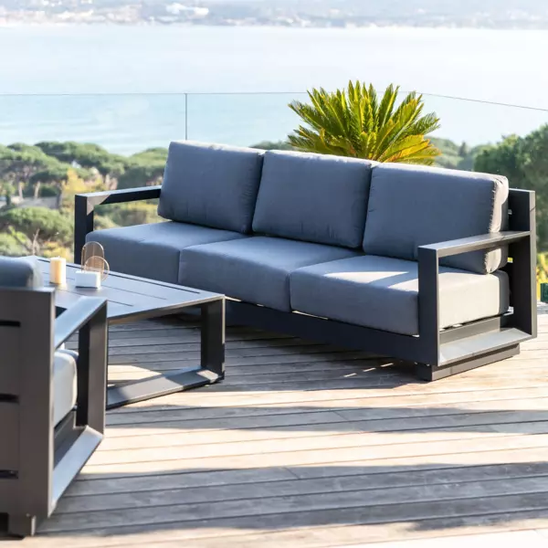 3-Sitzer Gartensofa Elba - Anthrazitgrau