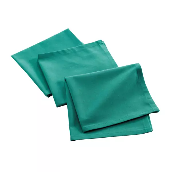 Lot de 3 serviettes coton recyclé (40 x 40 cm) Mistral Vert émeraude