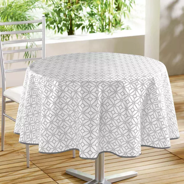 Tischdecken Rund BESTVIP 6er-Set Runde Tischdecken Aus Polyester – 228 Cm, Weiß – Waschbar, Elastischer Rand – Für Hochzeiten, Partys, Restaurants & Bankette – Elegante, Pflegeleichte Tischwäsche