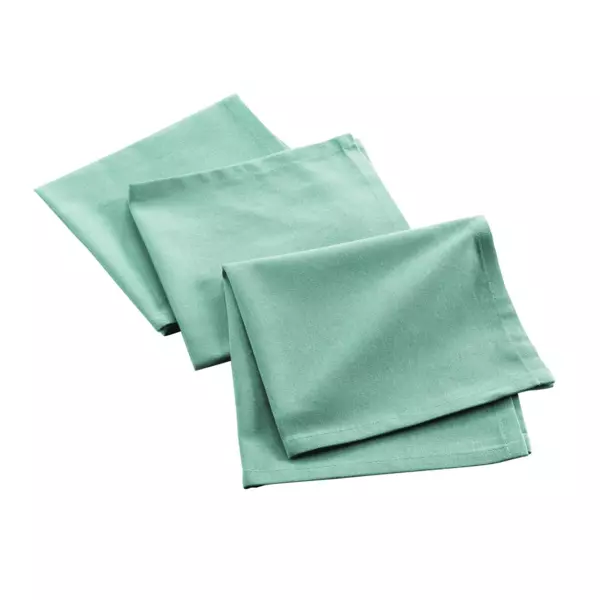 Lot de 3 serviettes coton recyclé (40 x 40 cm) Mistral Vert menthe