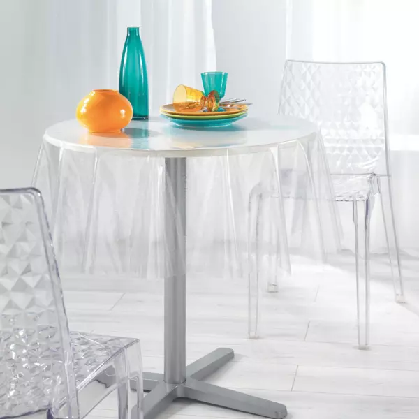 Nappe cirée ronde (D140 cm) Paillettes Cristal