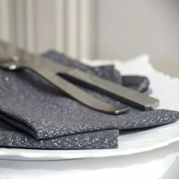 Lot de 3 serviettes coton (40 x 40 cm) Etincelle Anthracite