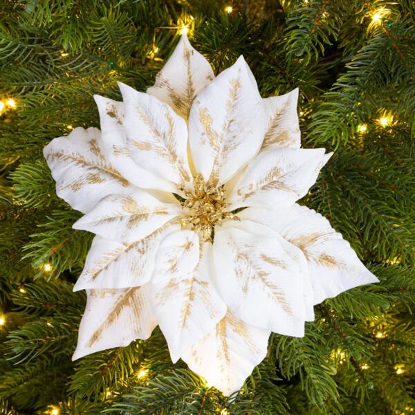 Branche décorative - Sapin et baies blanches - Art floral - 18 cm