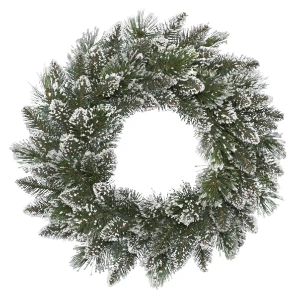 Julekrans af gran (D50 cm) Finley Sneet Grøn