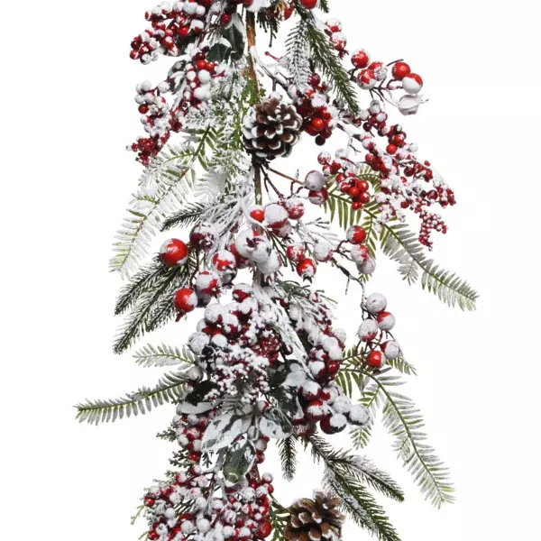 Juleguirlande (175 cm) med Frosted Bær Rød