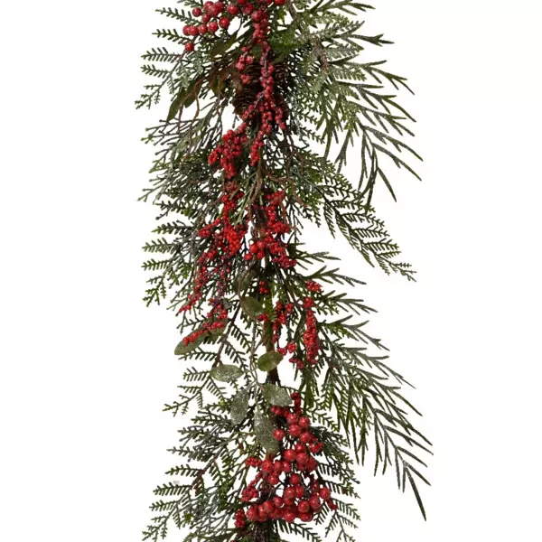 Versierde natuurlijke guirlande Blya Rood