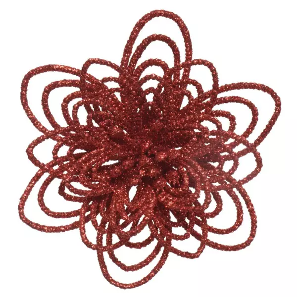 Lot de 3 fleurs sur clip (D11 cm) Floralia Rouge