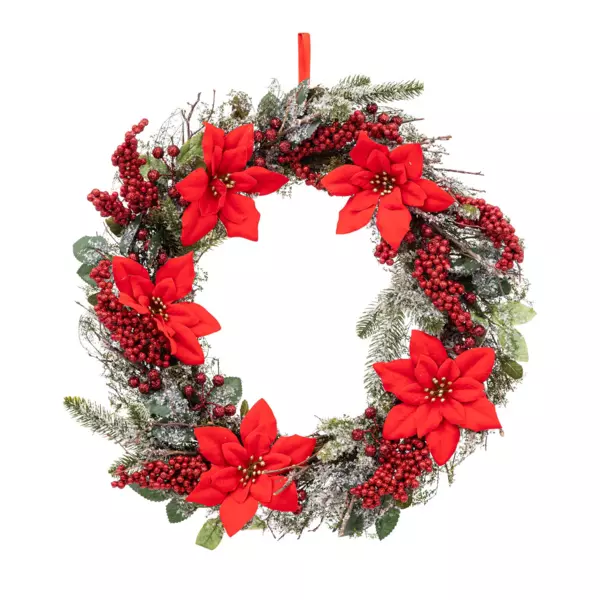 Corona de Navidad Flor de Pascua