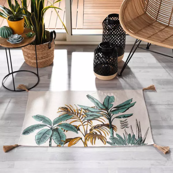 Tapis de salon coton (60 x 90 cm) Balinesia Vert