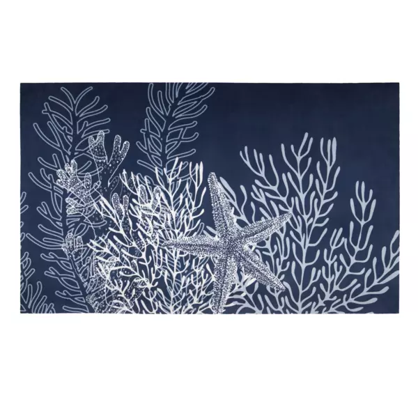 Tapis antidrapant (75 cm) Carnac Bleu marine