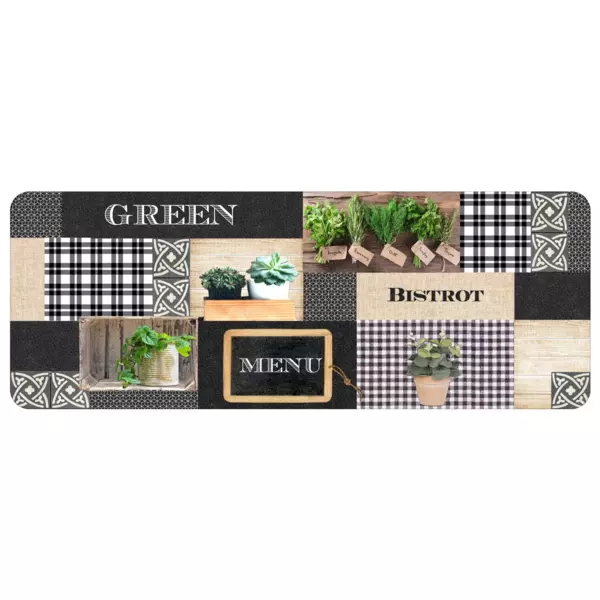 Multifunktionelt tppe (45 x 120 cm) Green Bistrot Grn og sort