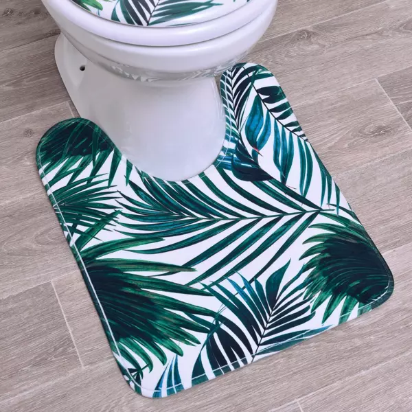 WC-Vorleger mit Ausschnitt Tropicale Grün