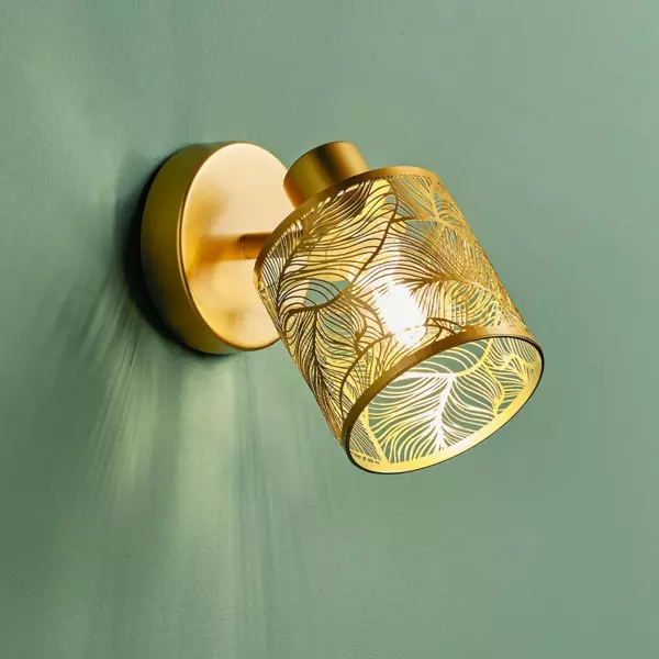 Vglampe i metal (H10 cm) Calathea Gylden