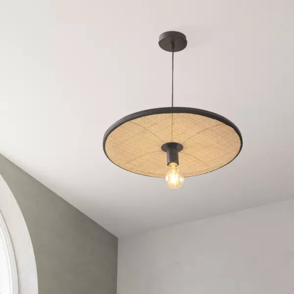 Lámpara de techo en ratán Olme Beige