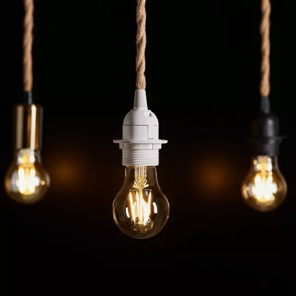 Suspension lumineuse chanvre (H90 cm) Corde Blanche