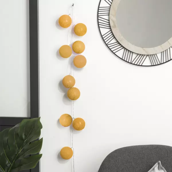 Guirlande lumineuse déco 20 boules 4,36 m Bobina Jaune moutarde