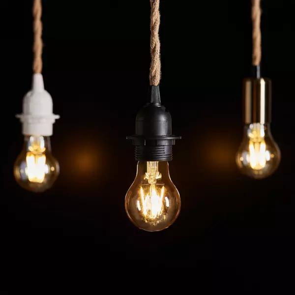 Suspension lumineuse chanvre (H90 cm) Corde Naturel et noir