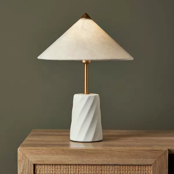 Bordlampe i keramik (H37 cm) Fiamma Hvid