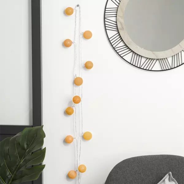 Guirlande lumineuse déco 16 boules 2,61 m Loula Jaune moutarde