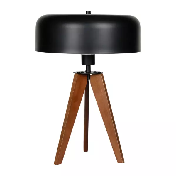 Lampe sur trépied bois et métal (H35 cm) Laps Noir