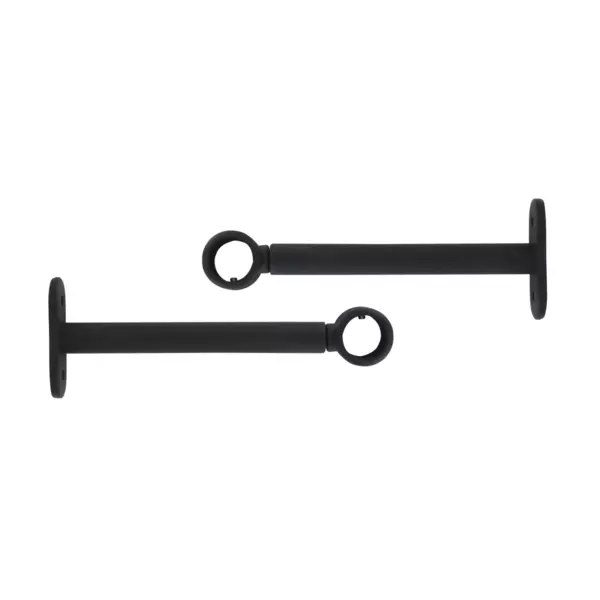 Set di 2 supporti per bastoni regolabili (L150 - L 190 / �20 mm) Jim Nero opaco