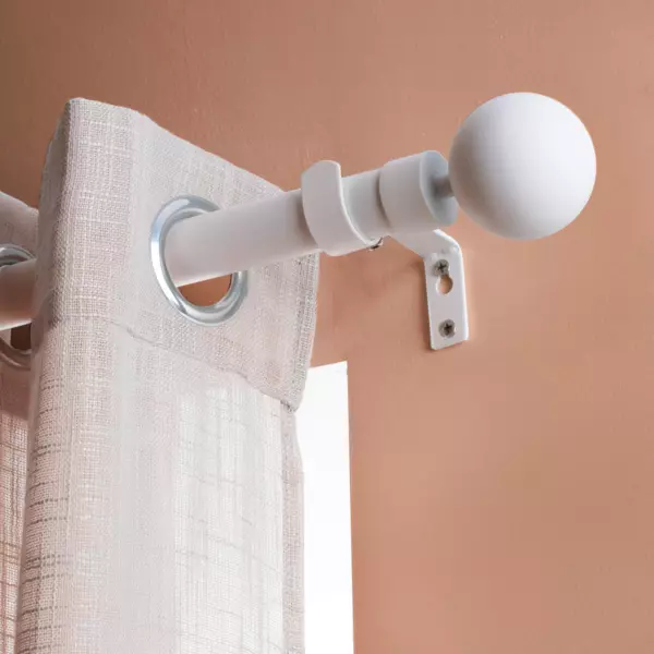 Kit de tringle extensible (L210 - L380 cm / D28 mm) Gaïa Blanc