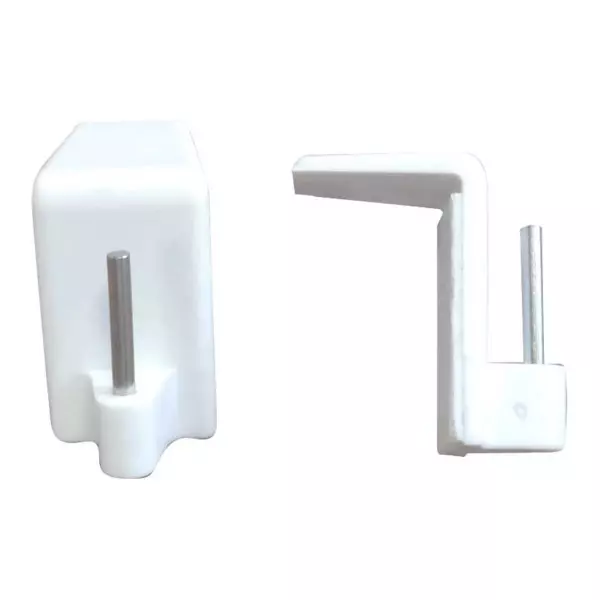 Lot de 4 supports adhésifs spécial PVC Blanc