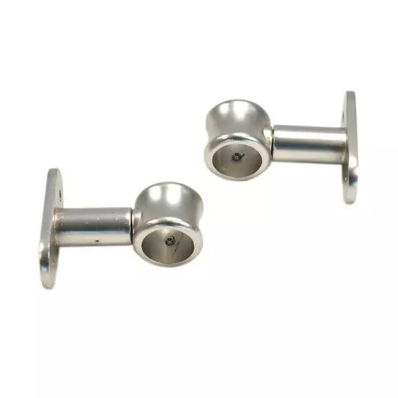 Lote de 2 soportes simples (L50 / D20 mm) Plateado Mate