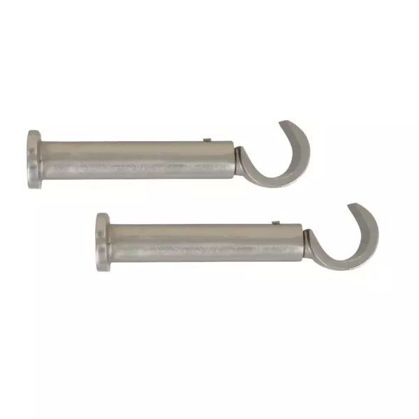 Lot de 2 supports tringles (L90 / D20 mm) Jim gouttière Argent mat