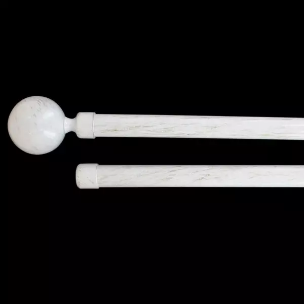 Kit de tringle extensible double barres (L120 - L210 cm / D19 mm) Paloma Blanc et or