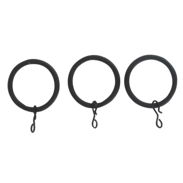 Set van 8 gordijnringen (D20) Zwart