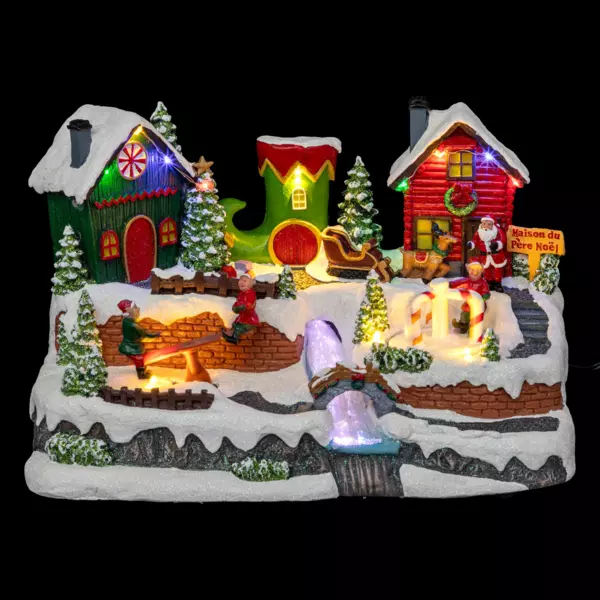 Village de Noël lumineux et animé Village des Lutins