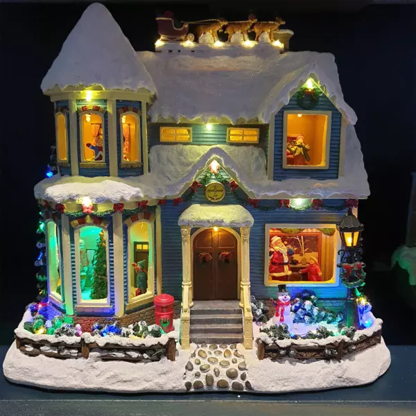 Maison de village illuminée et musicale Pôle Nord