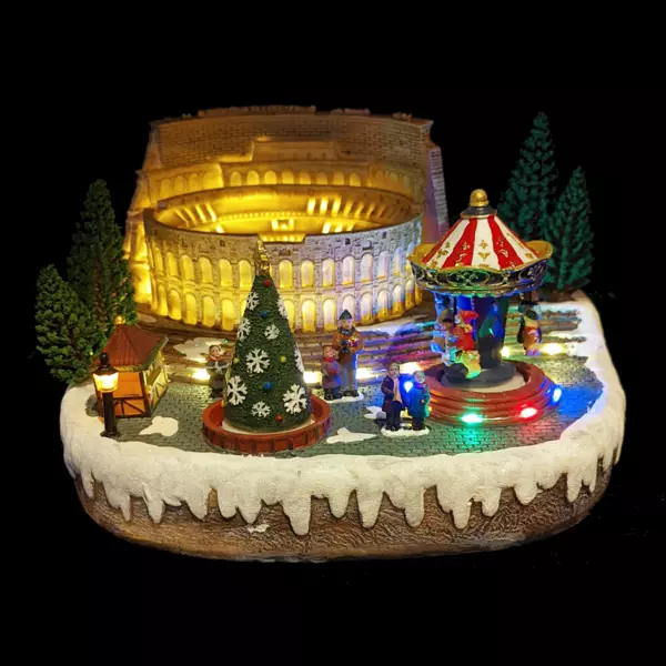 Pueblo de Navidad luminoso y musical Rome