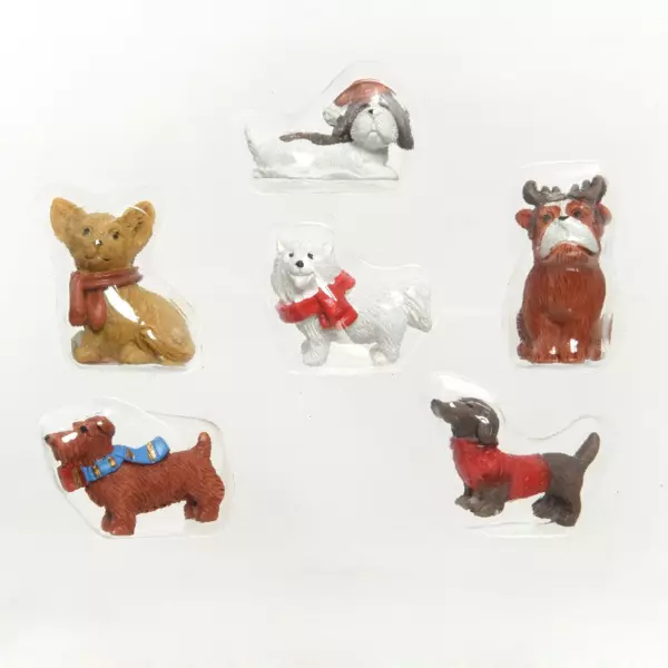Figuren Kerst honden voor een dorp