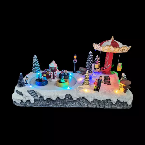 Scène de vie illuminée et musicale Parc d'attraction