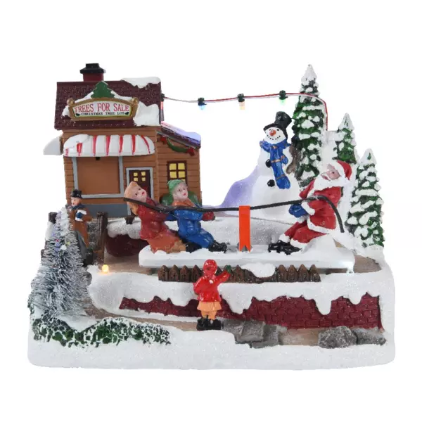 Maison De Village De Noël Lumineuse, Bâtiments De Collection Enneigés, Ornement De Table Miniature, Décoration De Vacances Pour Fenêtre Cheminée