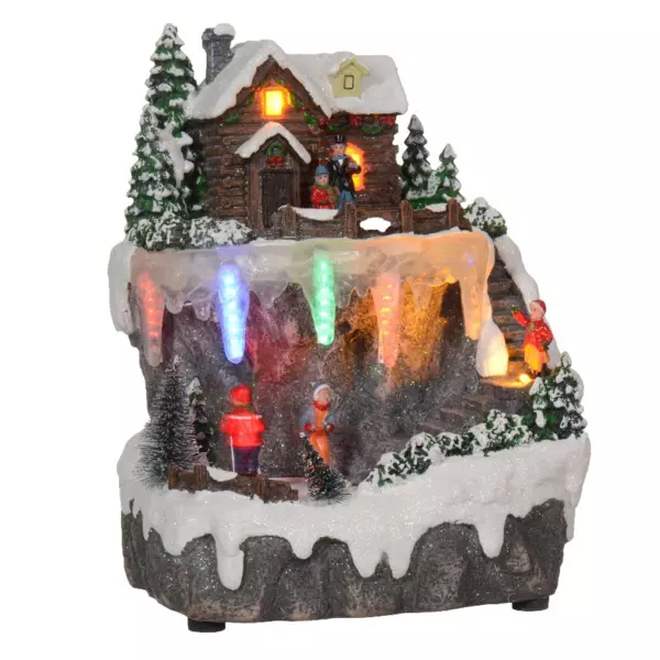 Maison de village illuminée à piles chalet d'alpage