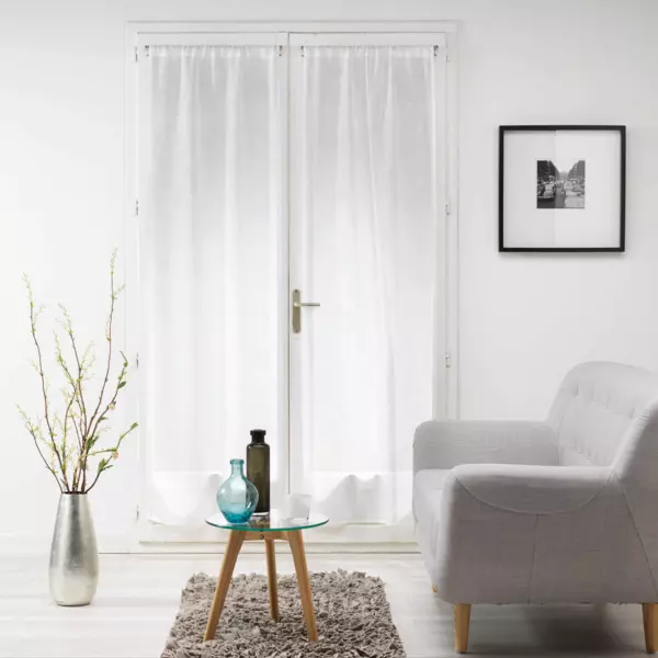 Paire de voilages passe-tringle (70 x 200 cm) Milza Blanc
