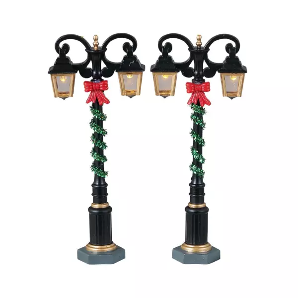 Accessoire Lemax (H11 cm) Lot de 2 lampadaires  l'ancienne